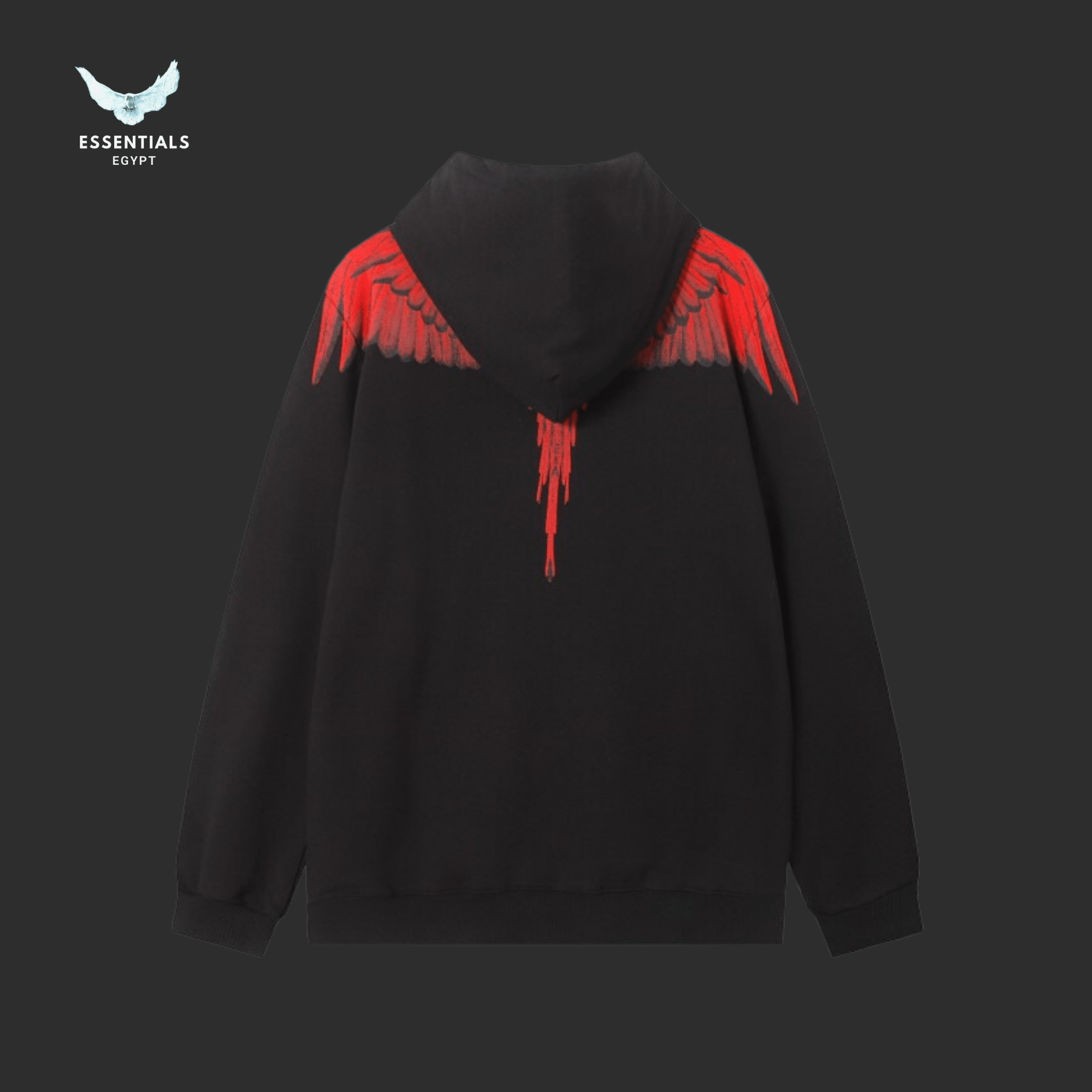 Marcelo Burlon Hoodie – Red Feather Wings - ESSENTIALS EGYPT