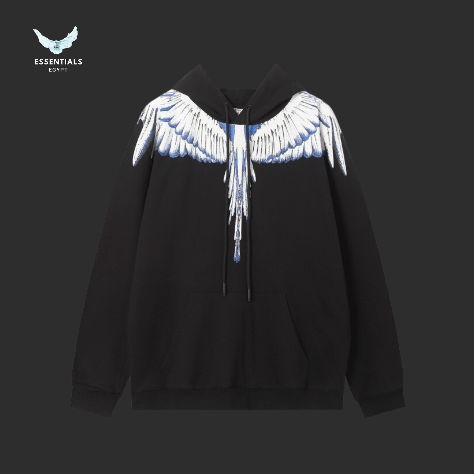 Marcelo Burlon Hoodie – Blue & White Wing Print - ESSENTIALS EGYPT
