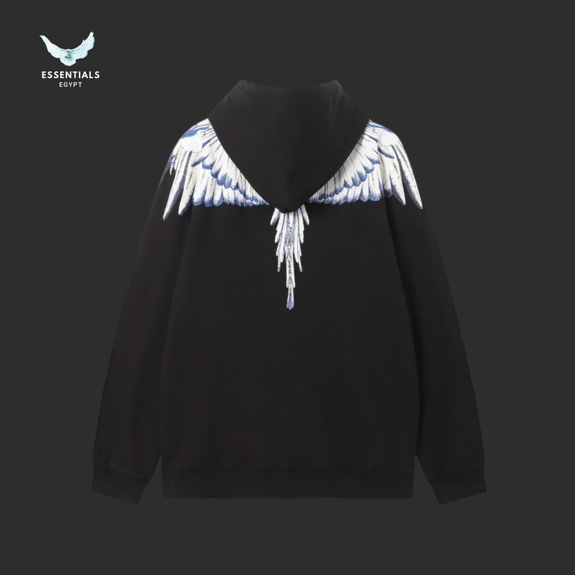 Marcelo Burlon Hoodie – Blue & White Wing Print - ESSENTIALS EGYPT