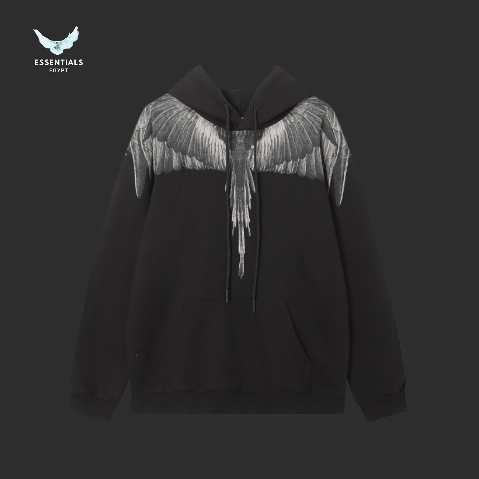 Marcelo Burlon Hoodie – Grey Feather Wings - ESSENTIALS EGYPT