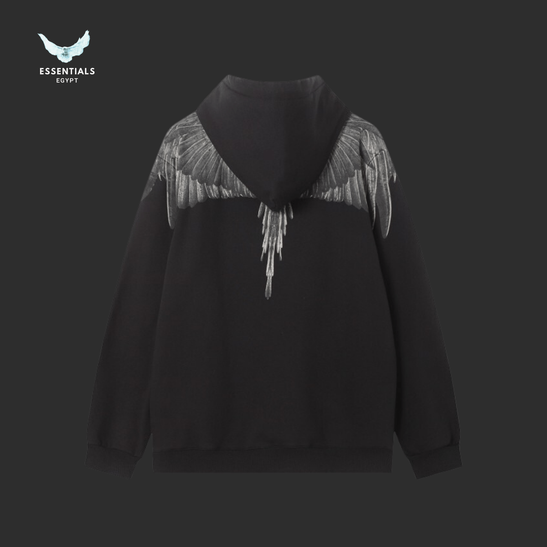 Marcelo Burlon Hoodie – Grey Feather Wings - ESSENTIALS EGYPT