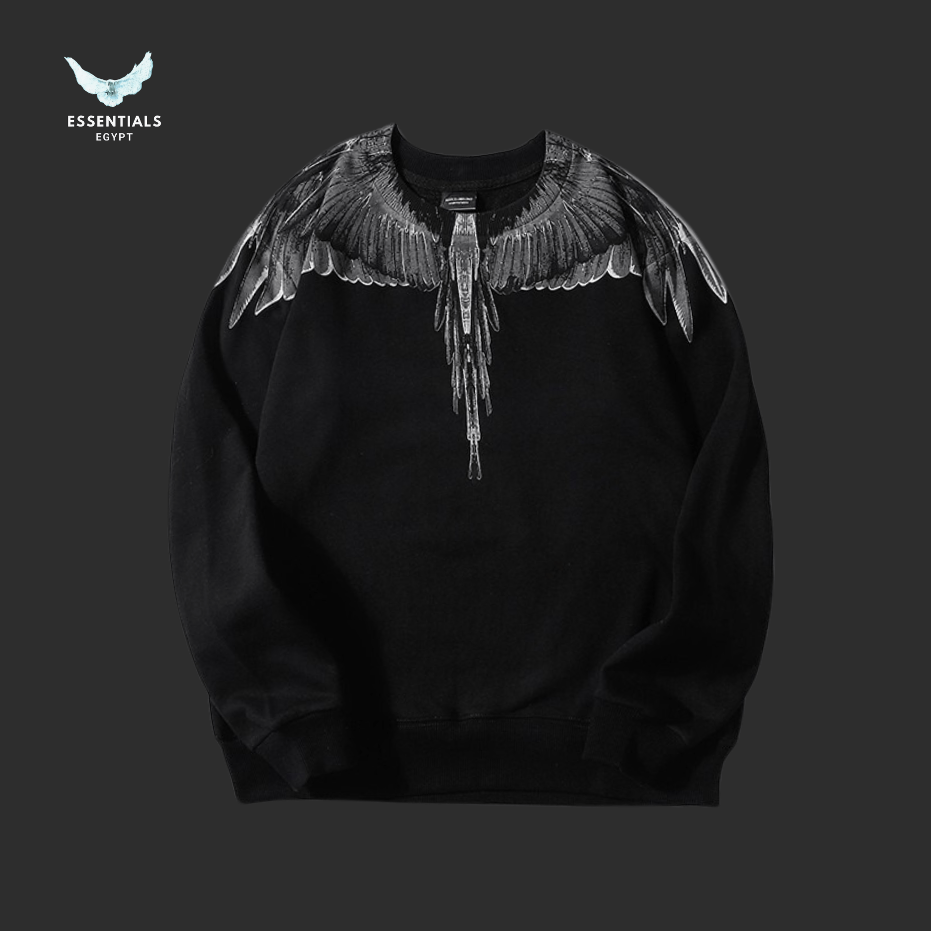 Marcelo Burlon Sweatshirt – Tonal Wings in Black & Grey - ESSENTIALS EGYPT