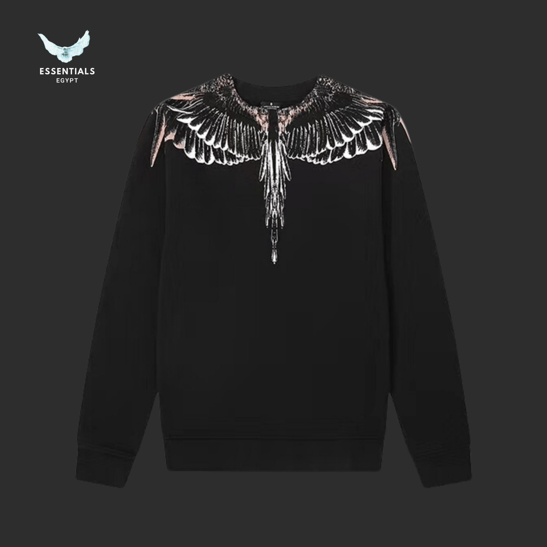 Marcelo Burlon Sweatshirt – Grey Wings on Black - ESSENTIALS EGYPT