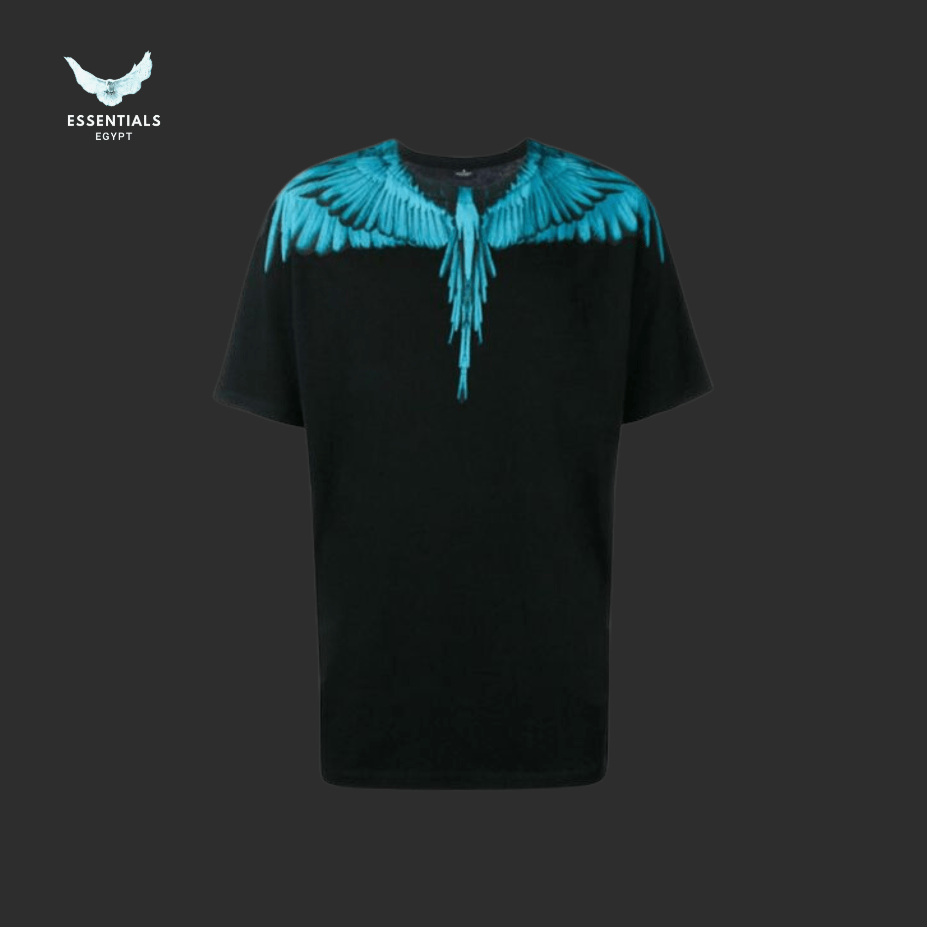 Marcelo Burlon Blue Wings T‑Shirt – Black & Blue - ESSENTIALS EGYPT