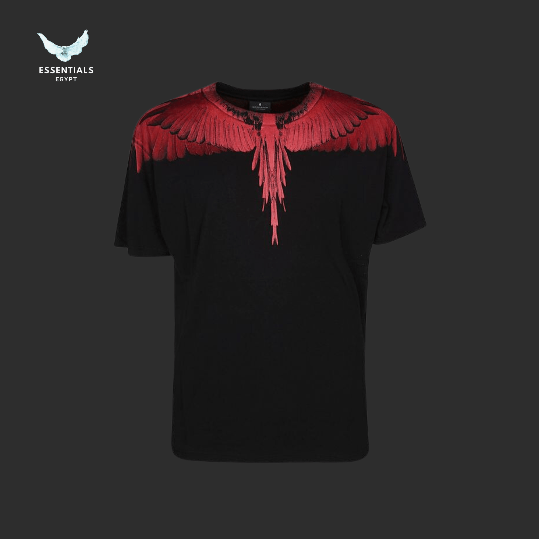 Marcelo Burlon T-Shirt – Black with Burgundy Wings - ESSENTIALS EGYPT