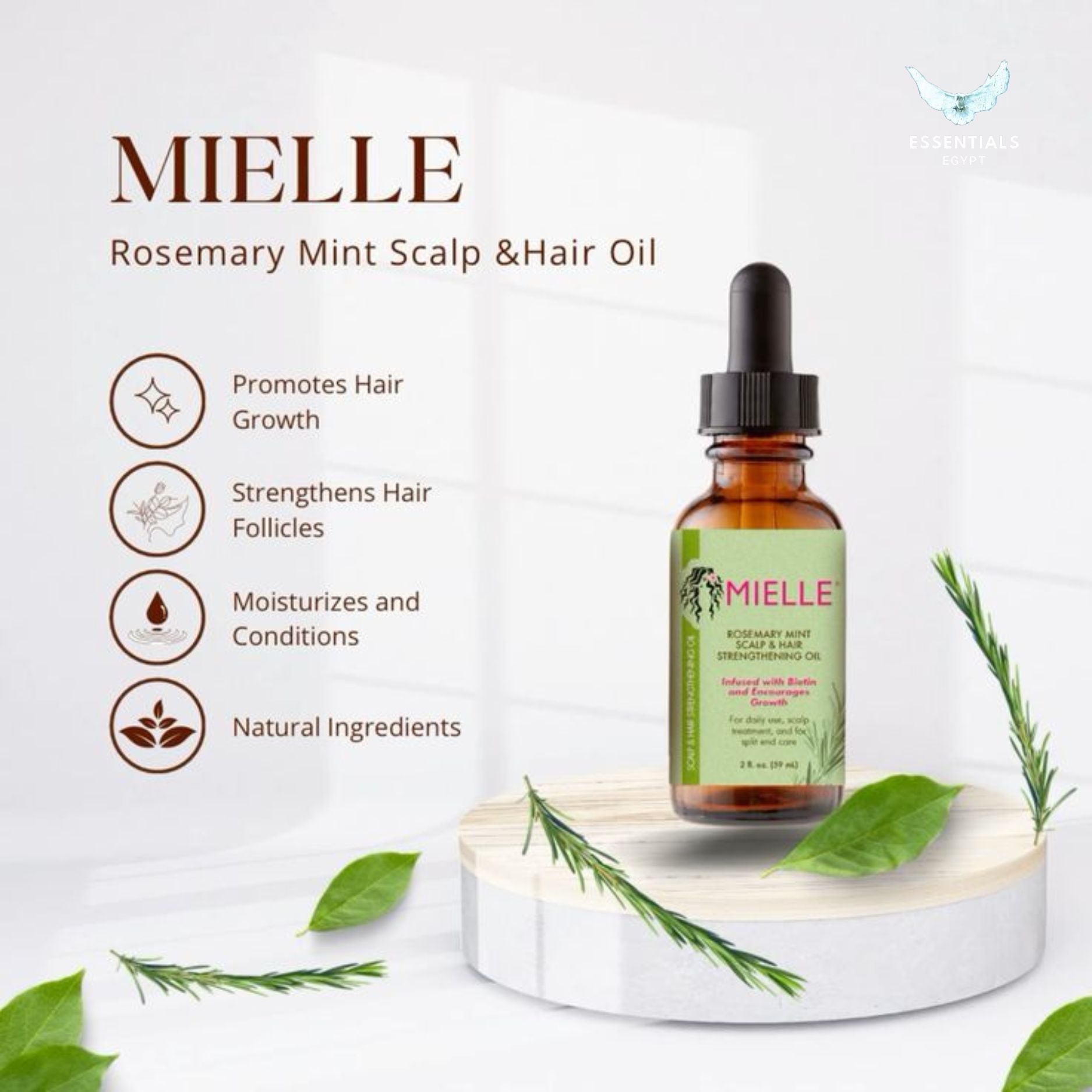 Mielle Rosemary & Mint Hair Oil – Strengthening Care - ESSENTIALS EGYPT