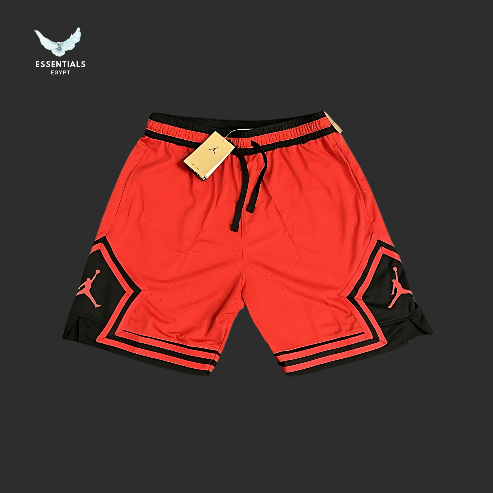 Jordan Diamond Shorts – Red & Black - ESSENTIALS EGYPT
