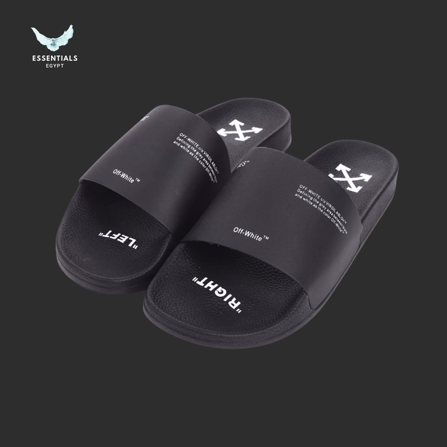 Off - White Double Arrow Slides – Black - ESSENTIALS EGYPT