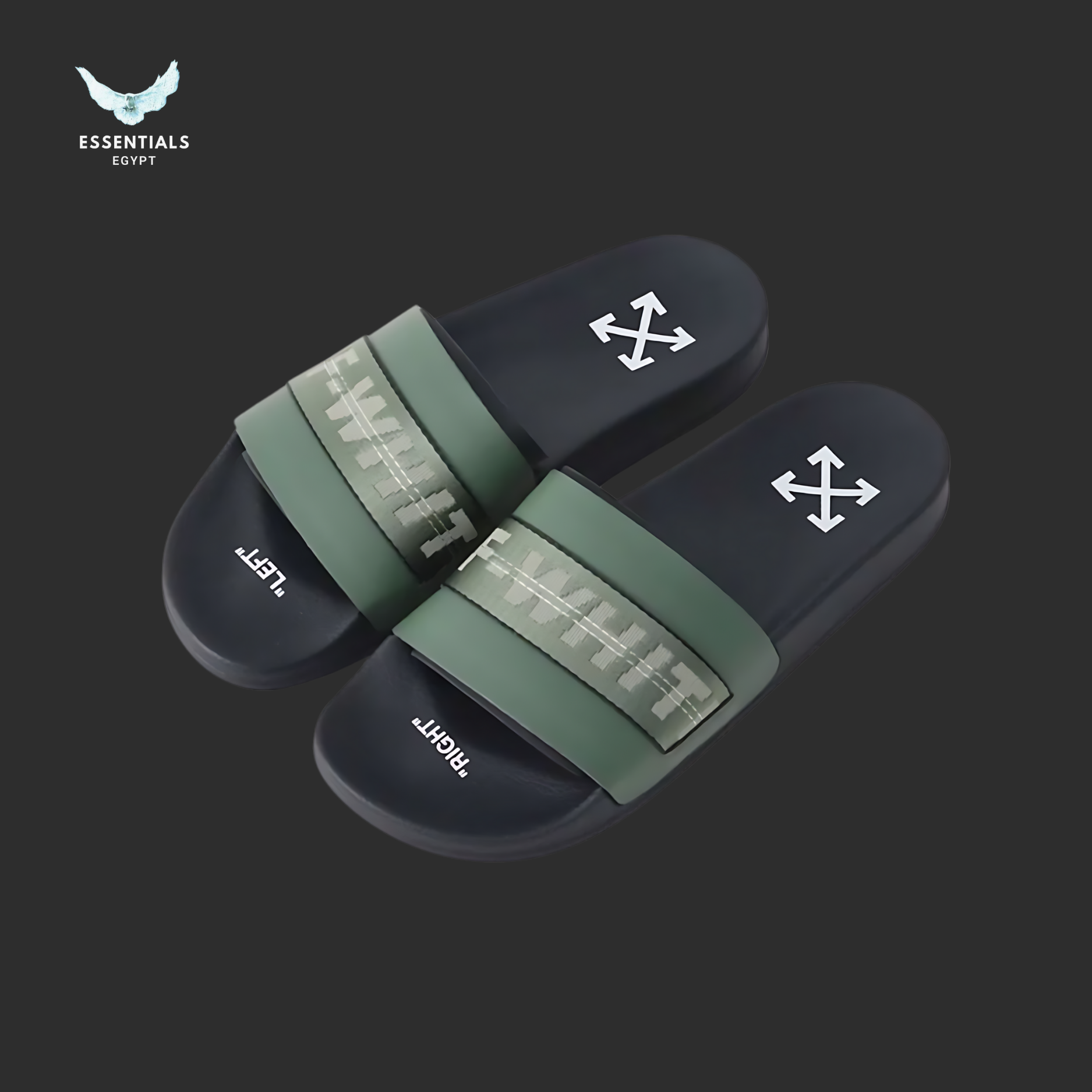 Off-White Industrial Slides – Green