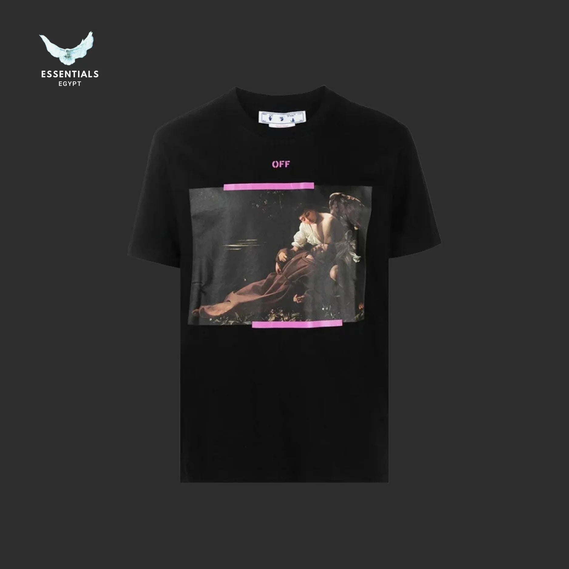 Off - White Caravaggio St. Fran Tee – Black - ESSENTIALS EGYPT