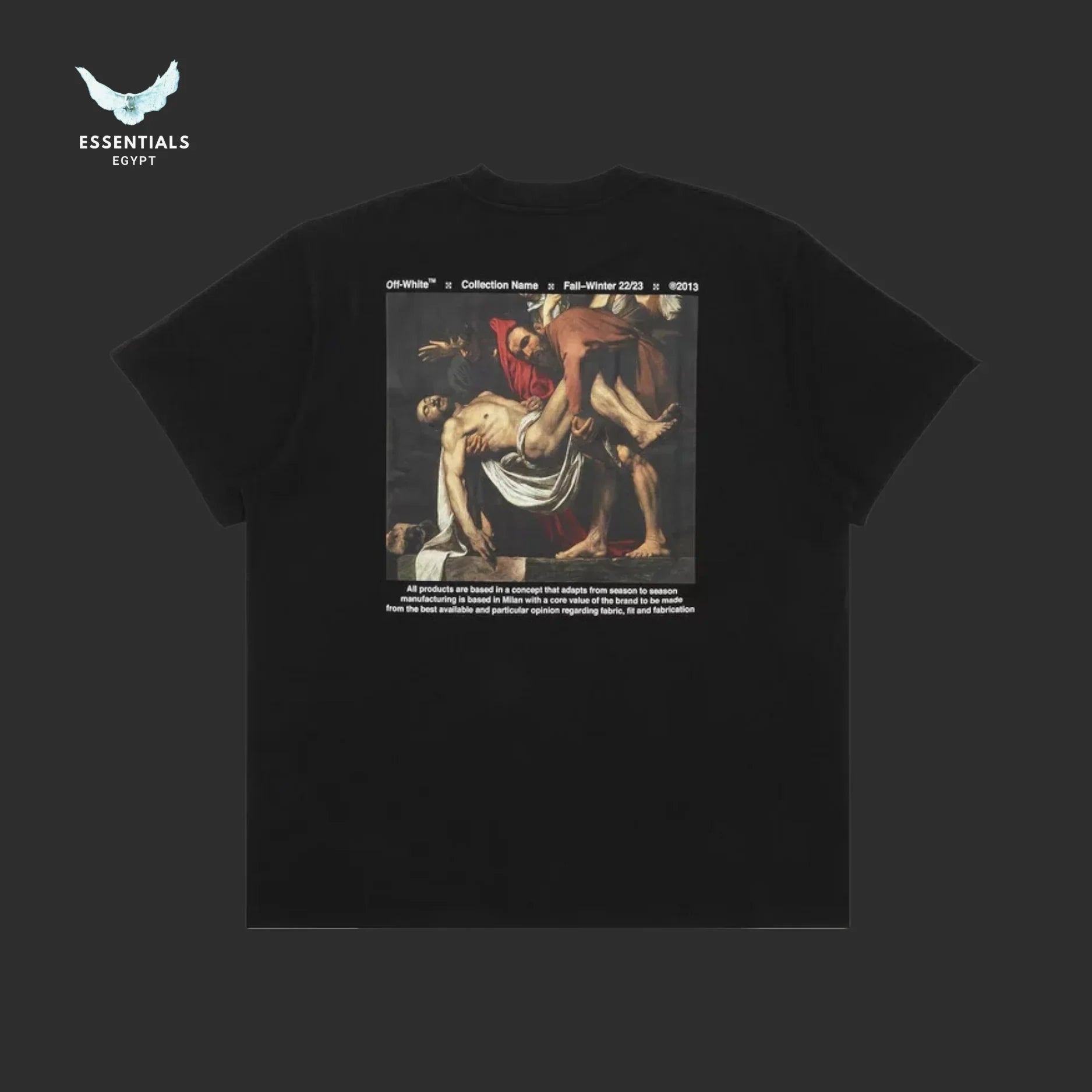 Off - White Caravaggio Deposition Tee – Black/White - ESSENTIALS EGYPT