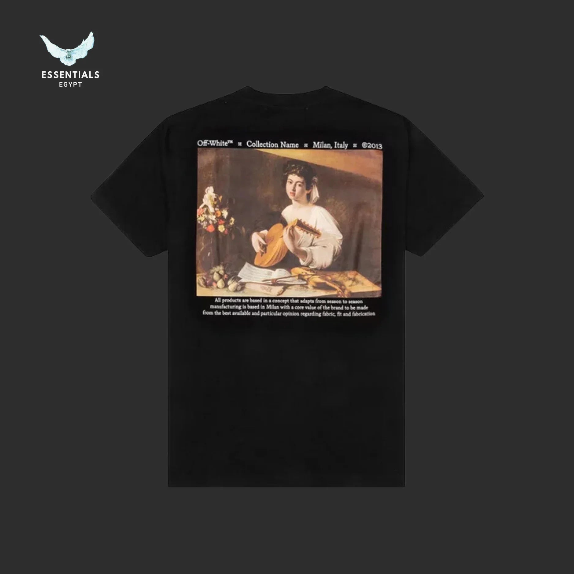 Off - White Caravaggio Lute Tee – Black - ESSENTIALS EGYPT