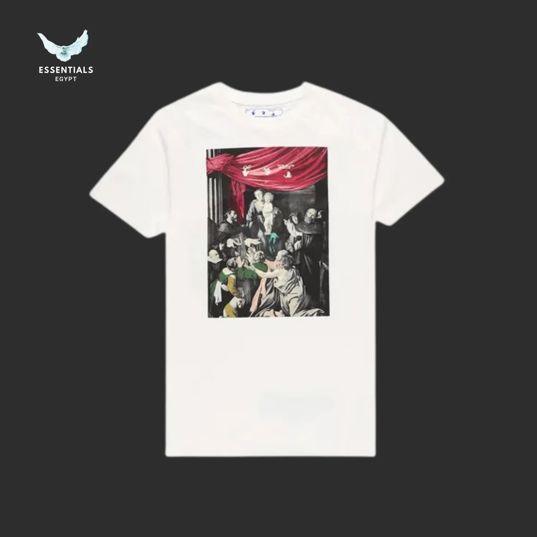 Off - White Caravaggio Paint Tee – White/Black - ESSENTIALS EGYPT