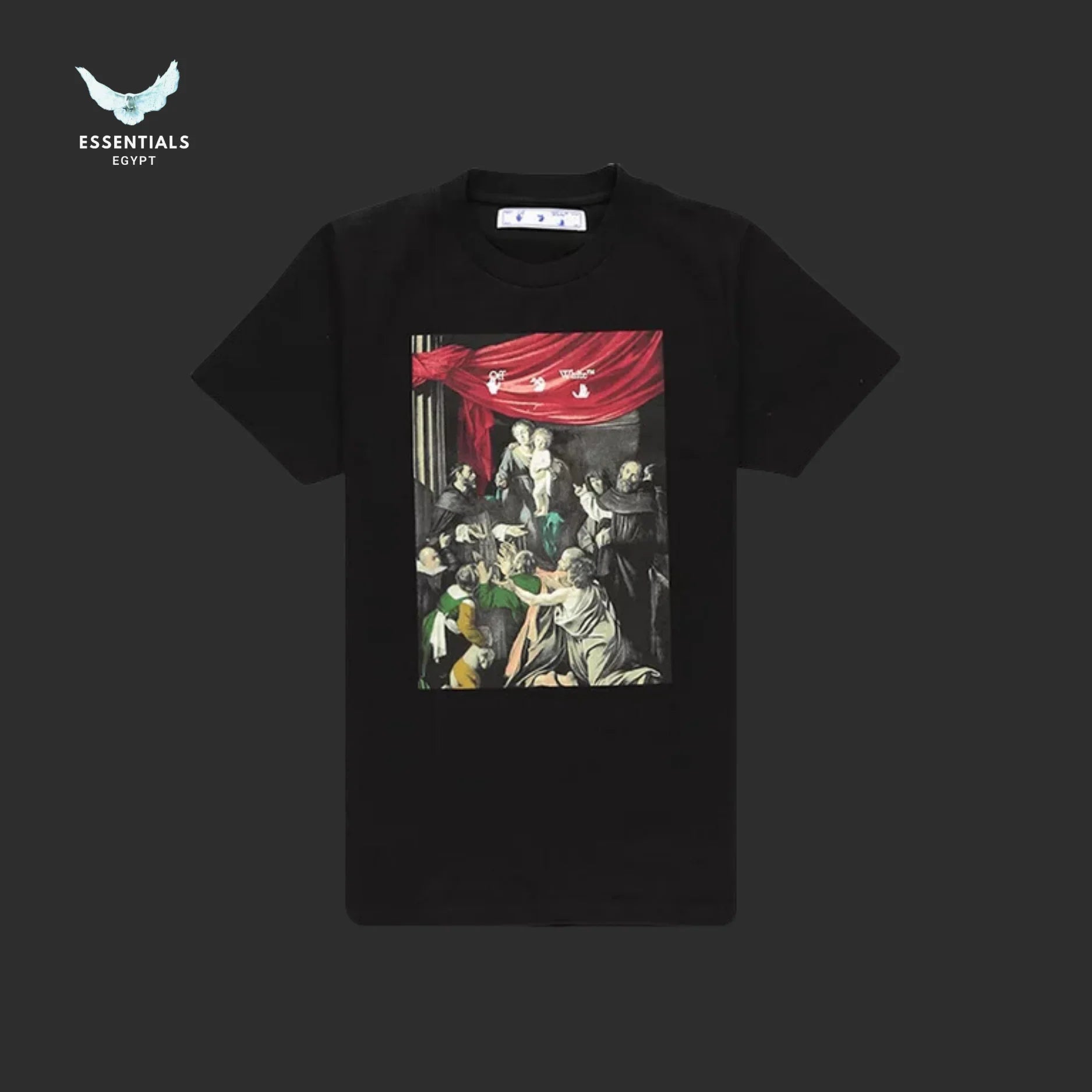 Off - White Caravaggio Curtain Tee – Black - ESSENTIALS EGYPT