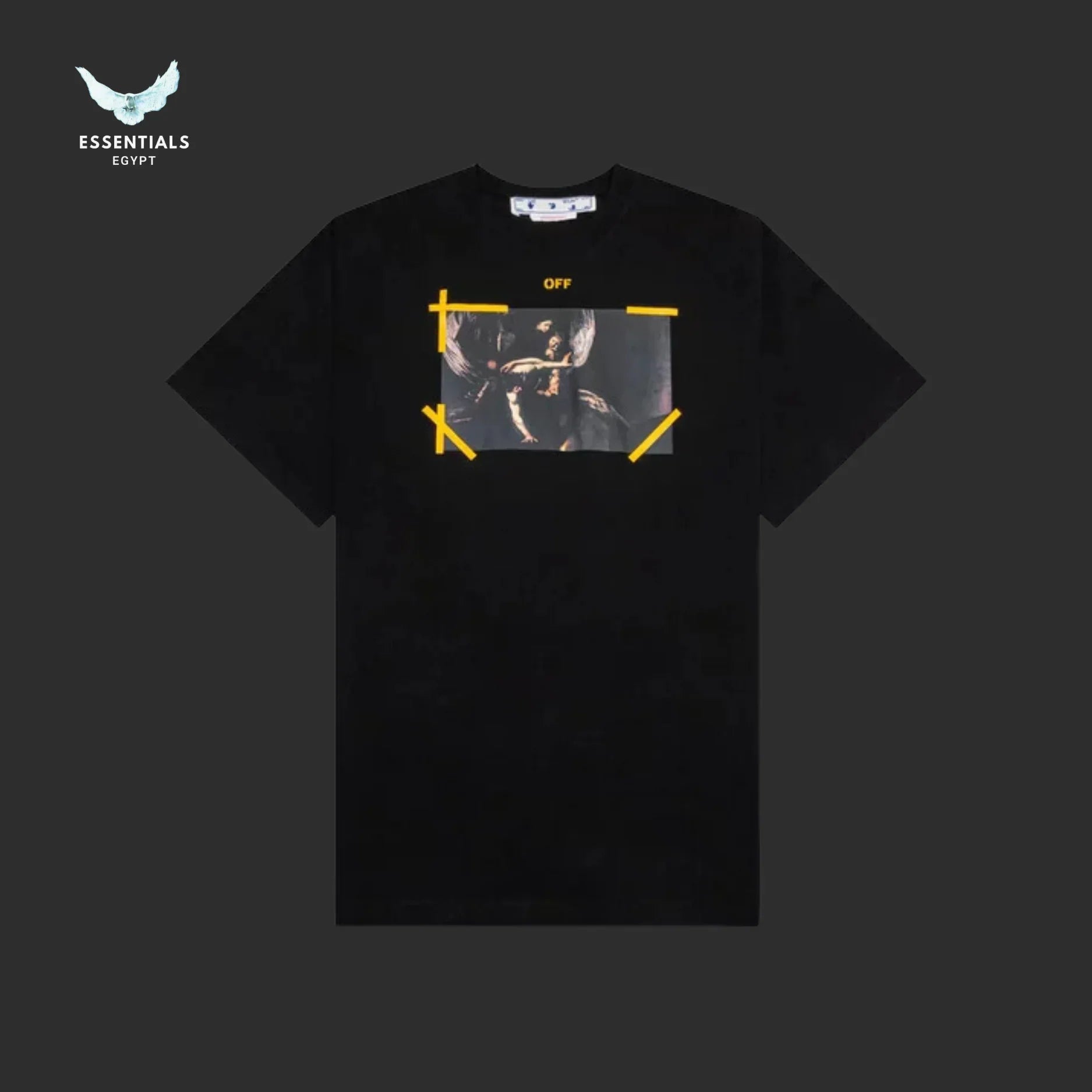 Off - White Diag Caravaggio Mercy Tee – Black/White - ESSENTIALS EGYPT