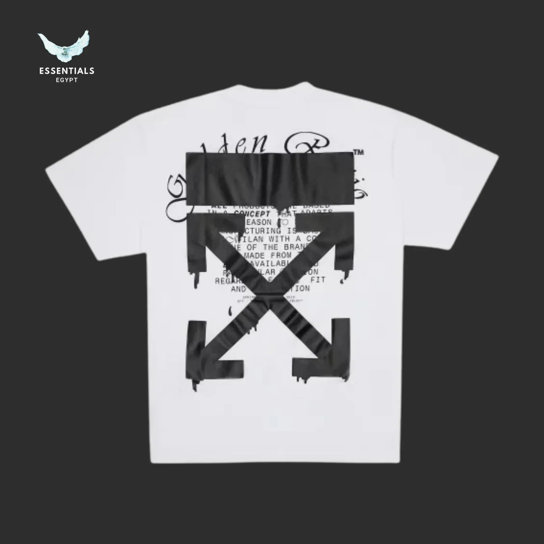 Off - White Dripping Arrows T-Shirt – White - ESSENTIALS EGYPT