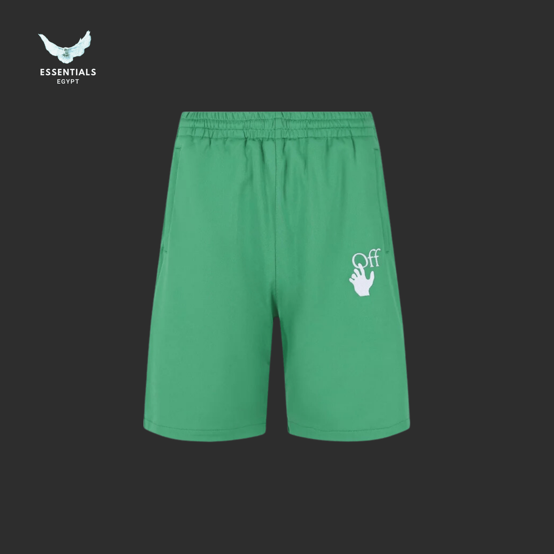Off - White Hands Off Skate Track Shorts 'Green' - ESSENTIALS EGYPT