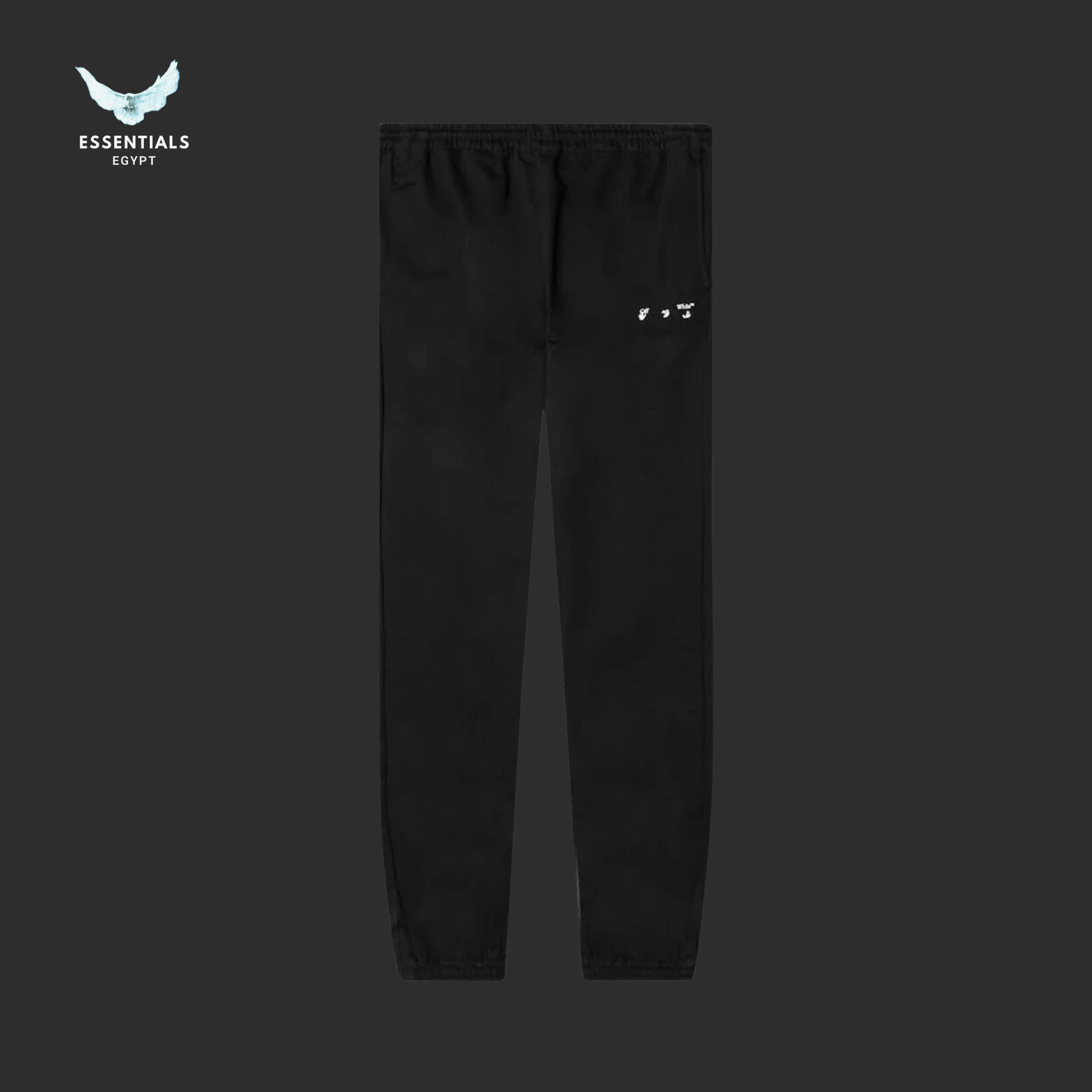 Off - White Logo Casual Pant – Black - ESSENTIALS EGYPT