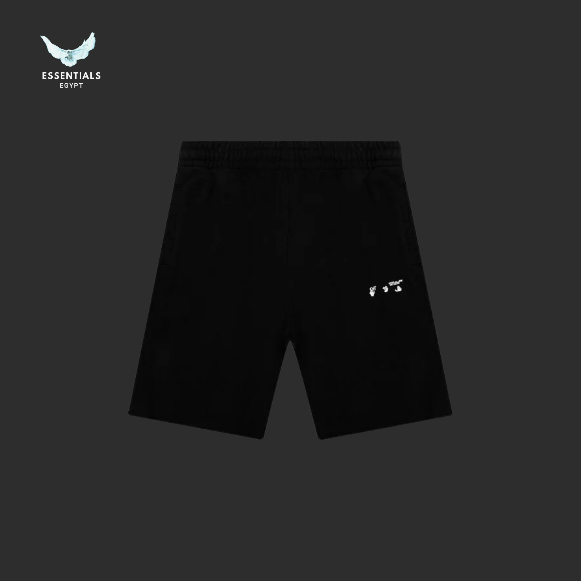 Off - White Logo Sweatshorts – Black_White - ESSENTIALS EGYPT