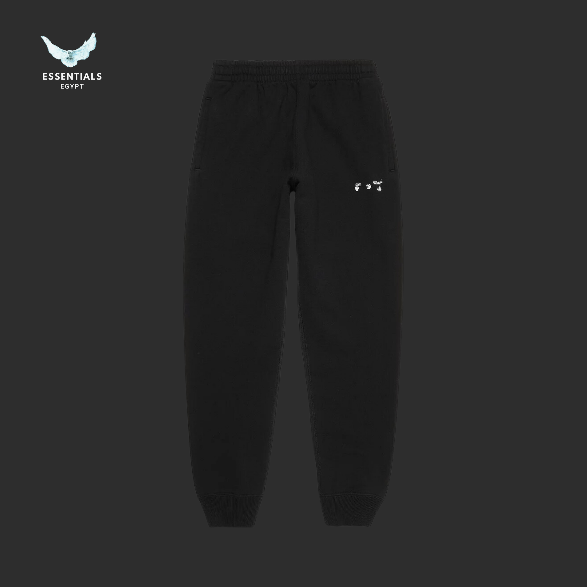 Off - White Logo Slim Curved Sweatpant – Black - ESSENTIALS EGYPT