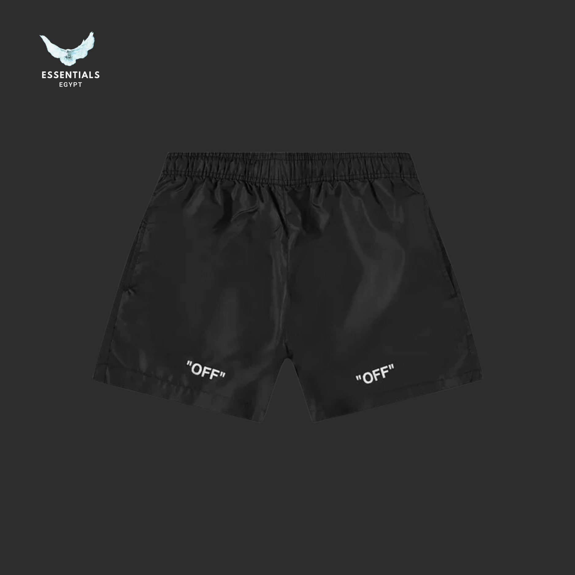 Off - White Off Quote Swim Shorts – Black/White - ESSENTIALS EGYPT