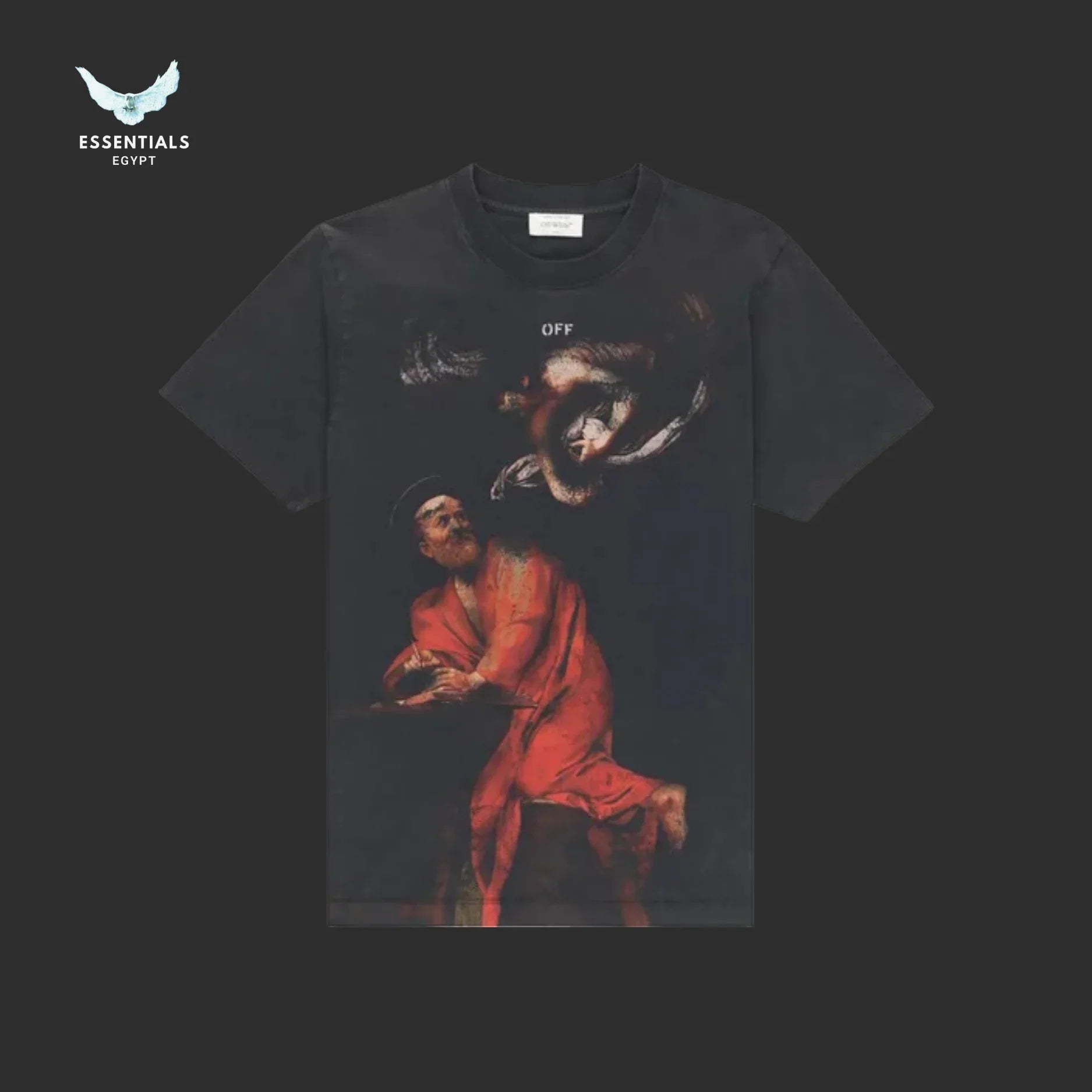 Off - White Saint Matthew Slim Short - Sleeve Tee – Black Multicolor - ESSENTIALS EGYPT