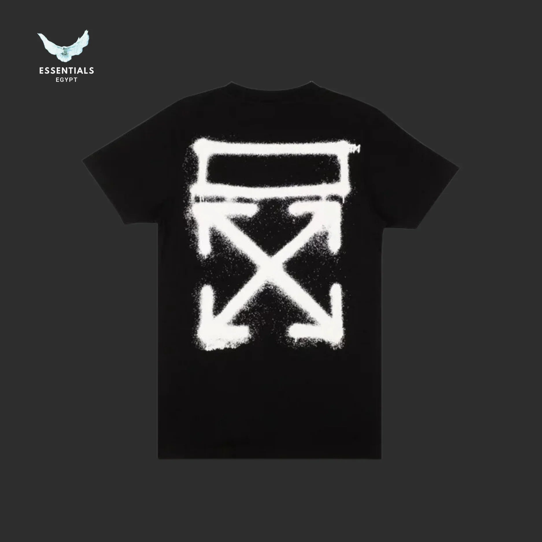 Off - White Spray Marker Slim Tee – Black - ESSENTIALS EGYPT