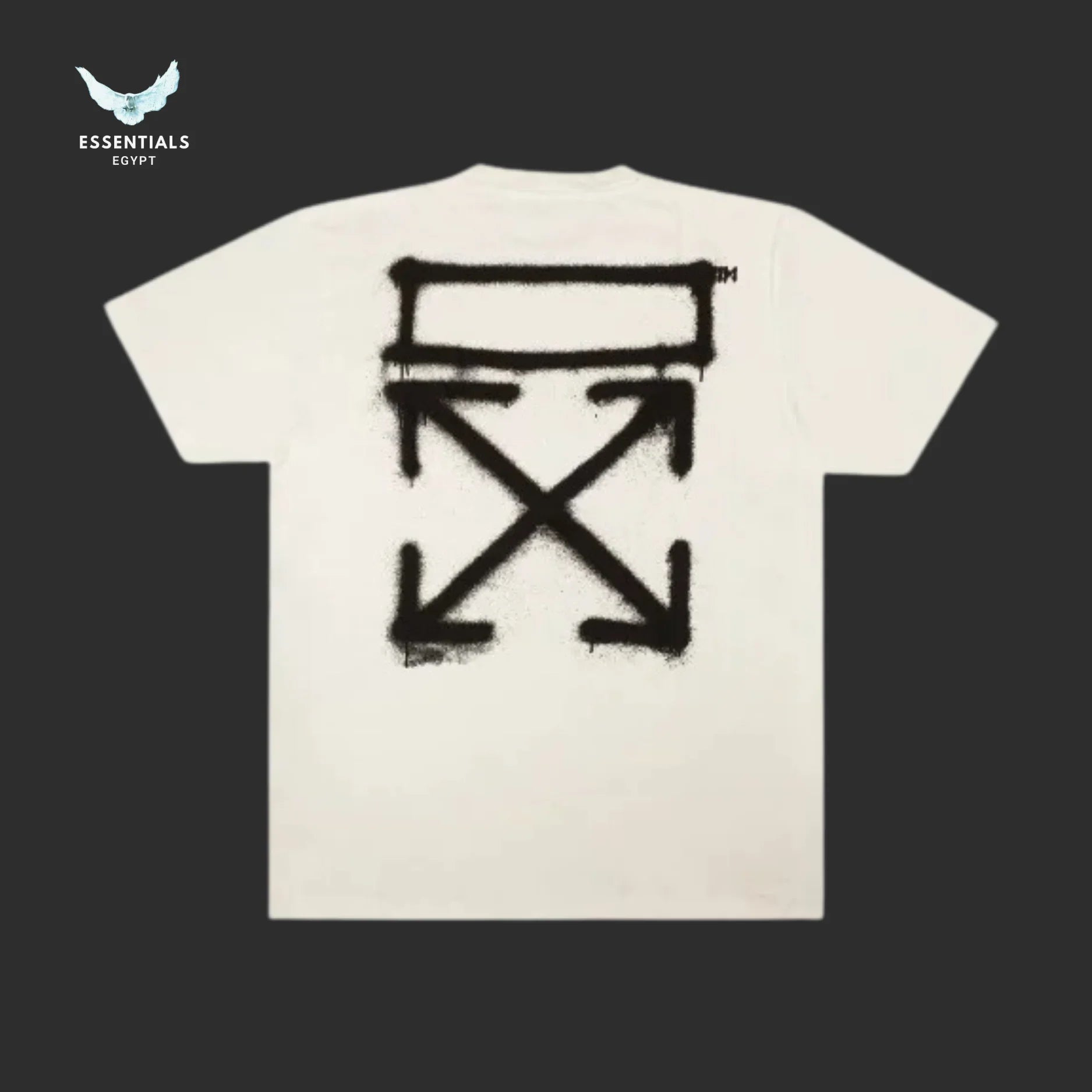 Off - White Spray Marker Slim Tee – White/Black - ESSENTIALS EGYPT