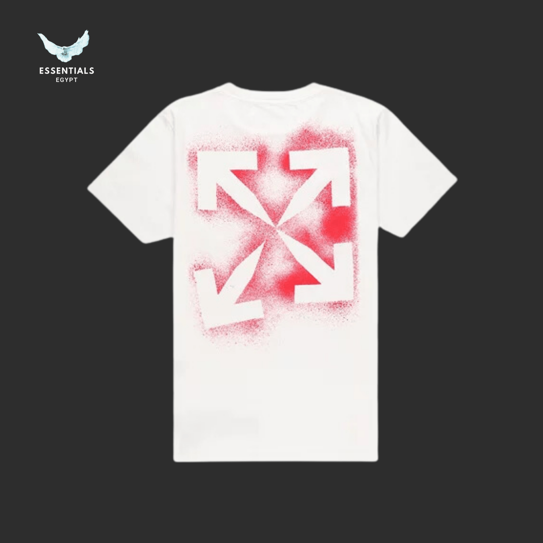 Off - White Stencil Arrows Tee – White/Red - ESSENTIALS EGYPT