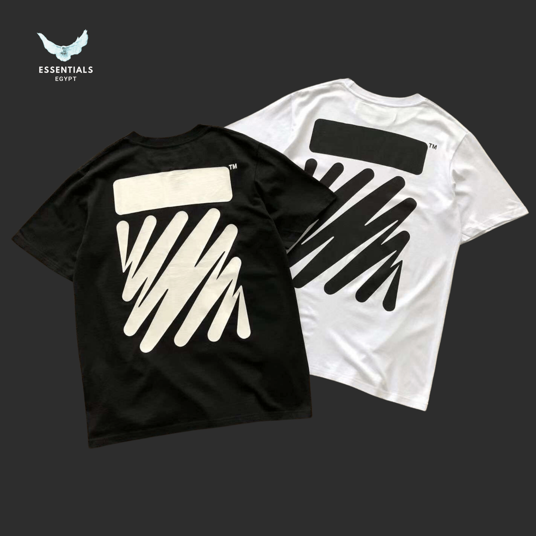 Off - White Wave Diag Slim T-Shirt – White/Black - ESSENTIALS EGYPT