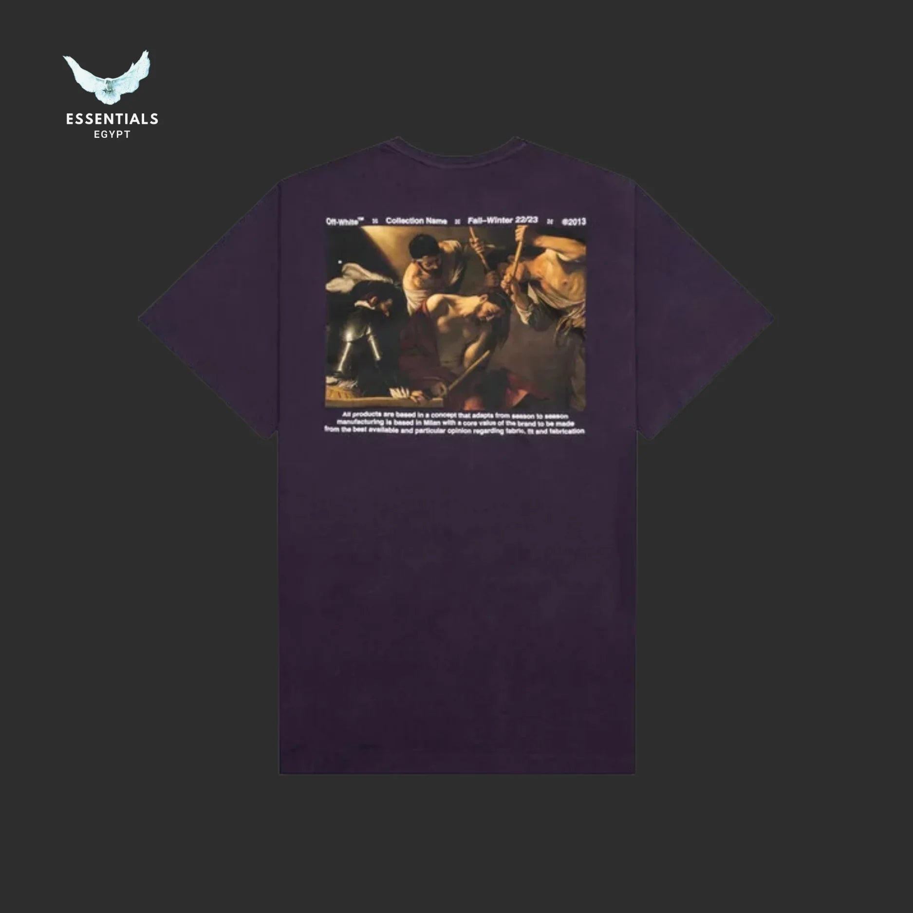 Off - White Caravaggio Crownin Tee – Aubergine - ESSENTIALS EGYPT