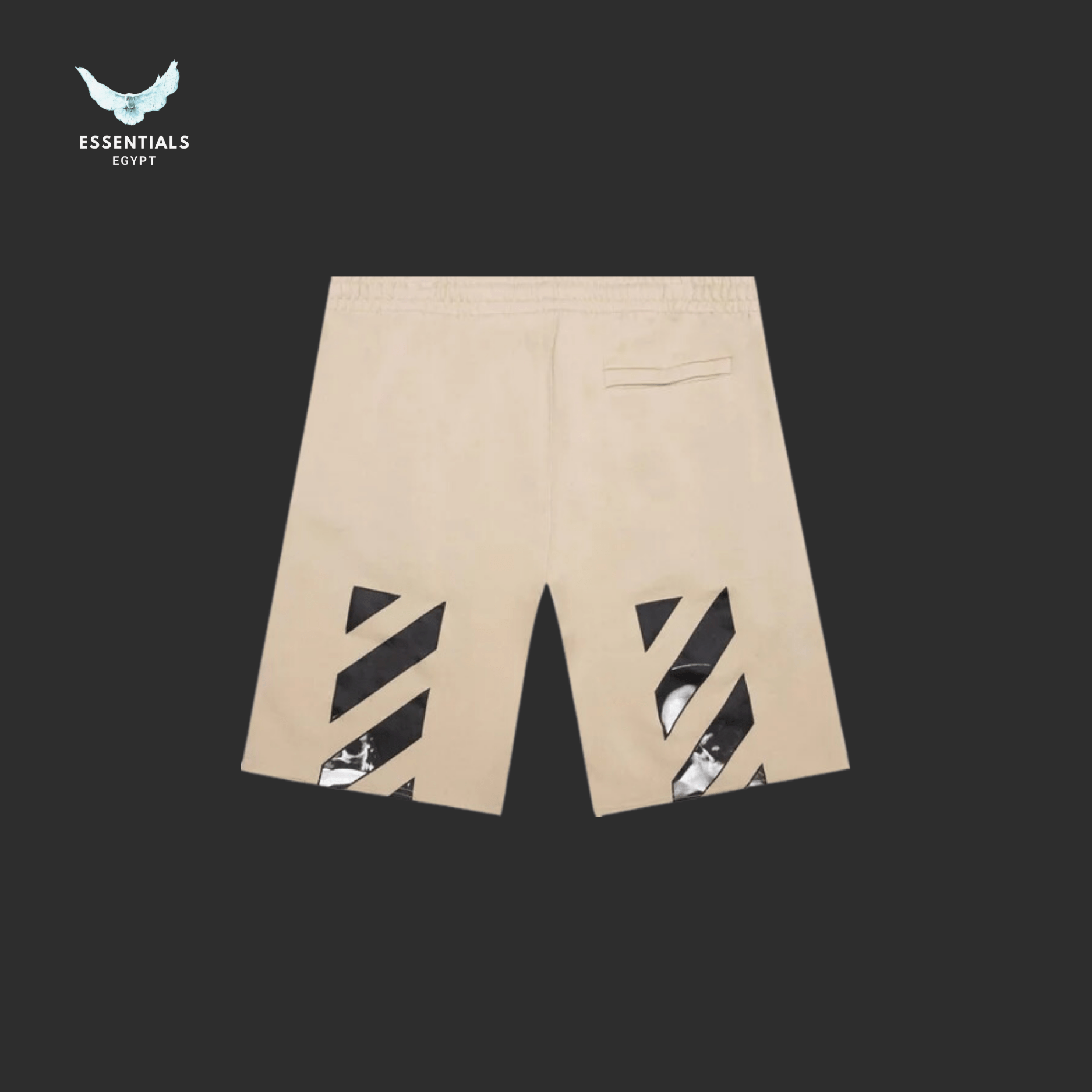 Off - White Caravaggio Diag Sweatshort – Dark Sand - ESSENTIALS EGYPT