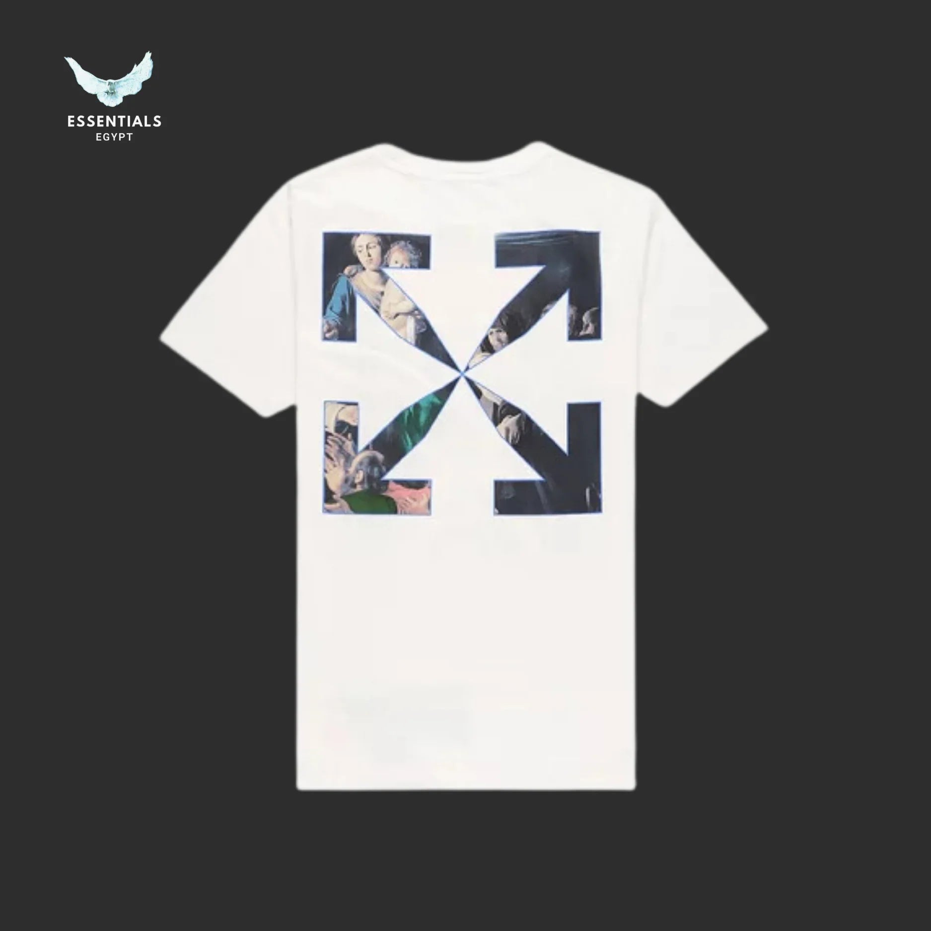 Off - White Caravaggio Paint Tee – White/Black - ESSENTIALS EGYPT