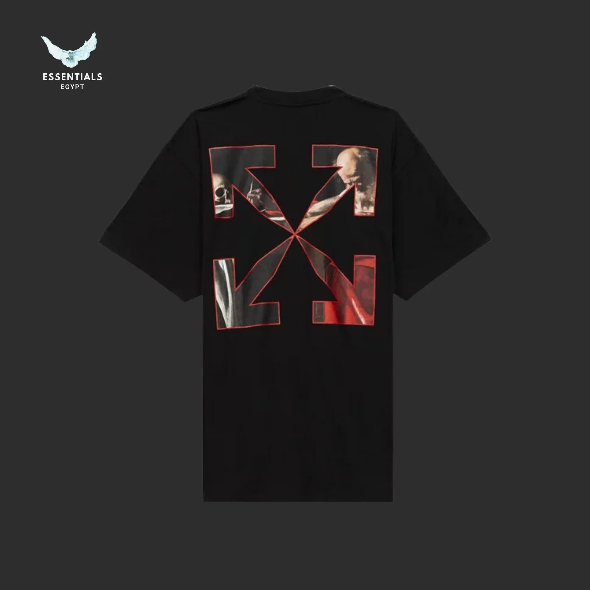 Off - White Caravaggio Over Tee – Black/Red - ESSENTIALS EGYPT