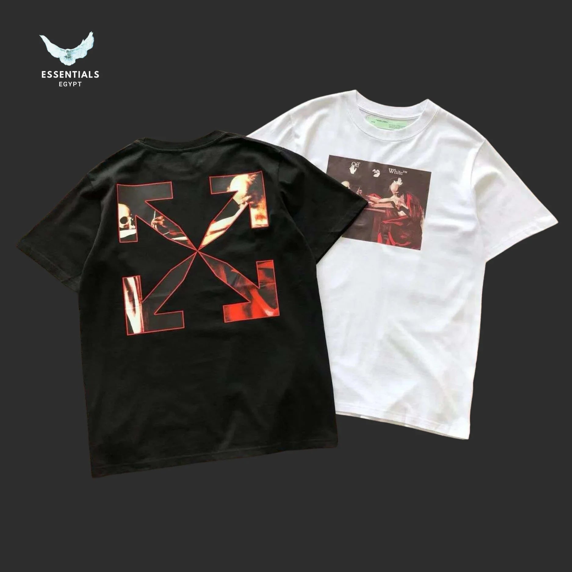Off - White Caravaggio Over Tee – Black/Red - ESSENTIALS EGYPT