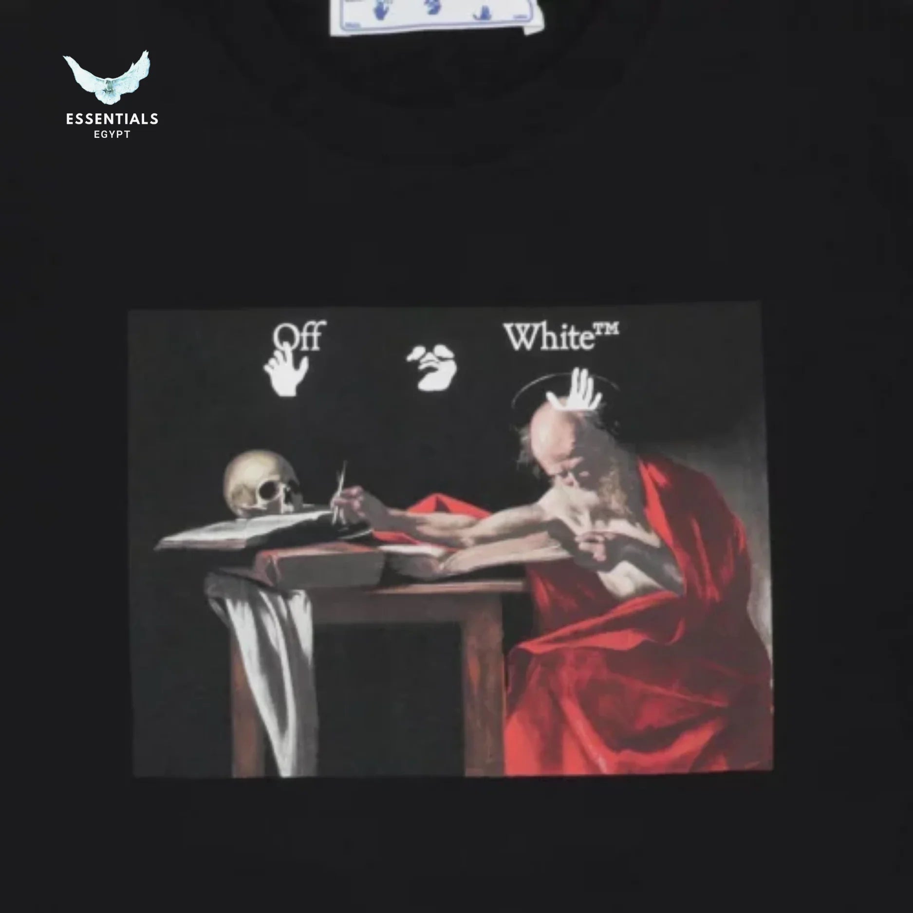 Off - White Caravaggio Over Tee – Black/Red - ESSENTIALS EGYPT