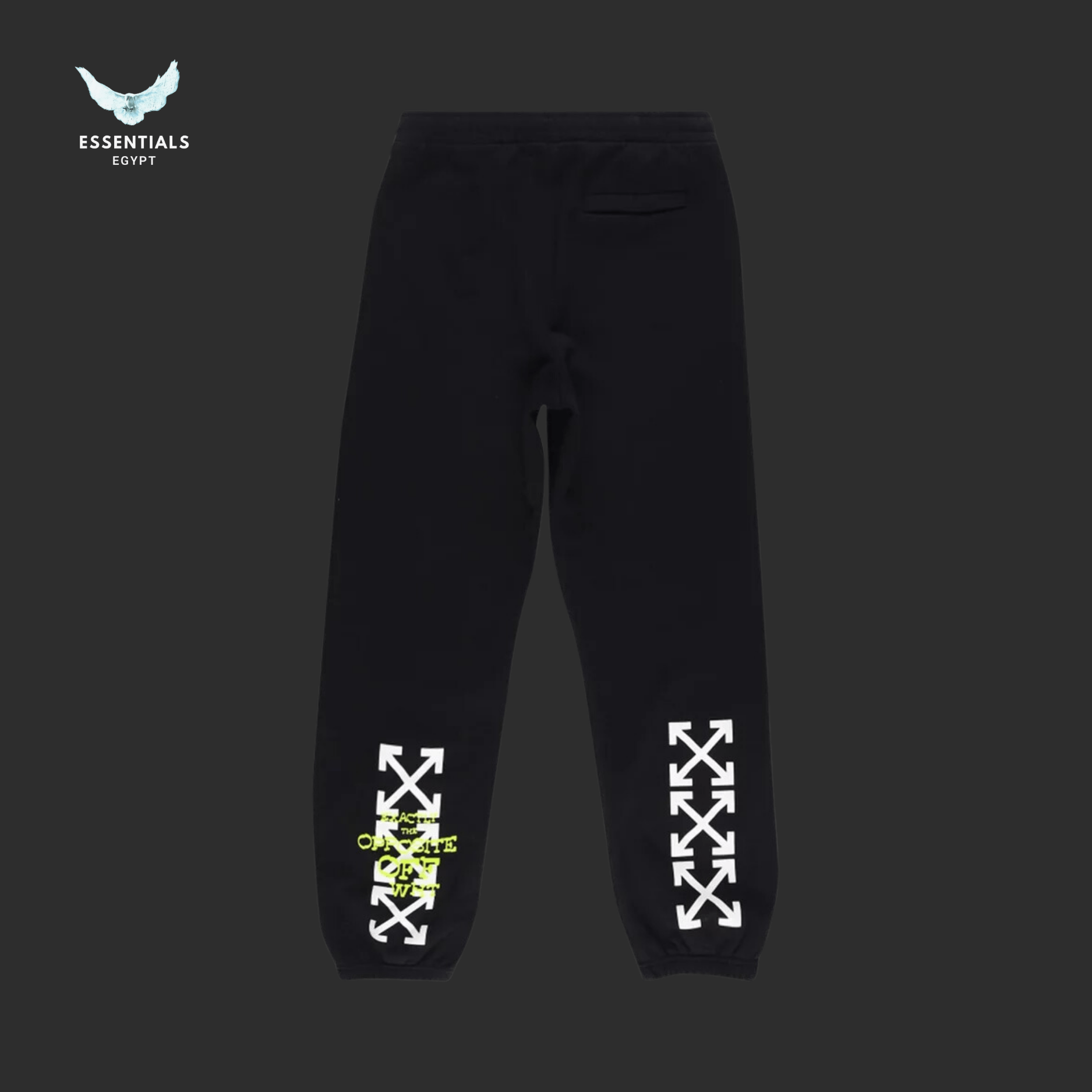 Off - White Opposite Arrow Slim Sweatpants – Black_Lime - ESSENTIALS EGYPT