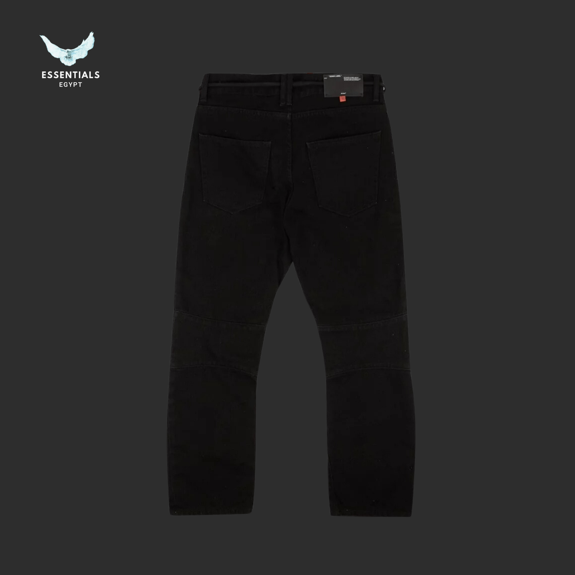 Off - White Slim Asymmetrical Jeans – Black - ESSENTIALS EGYPT