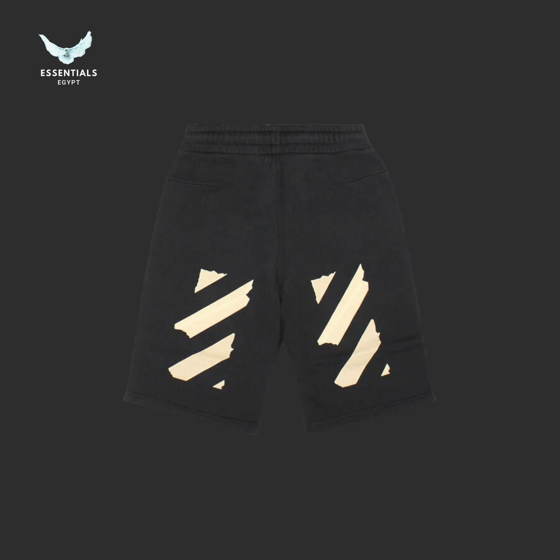 Off - White Tape Sweatshorts – Black/Beige - ESSENTIALS EGYPT