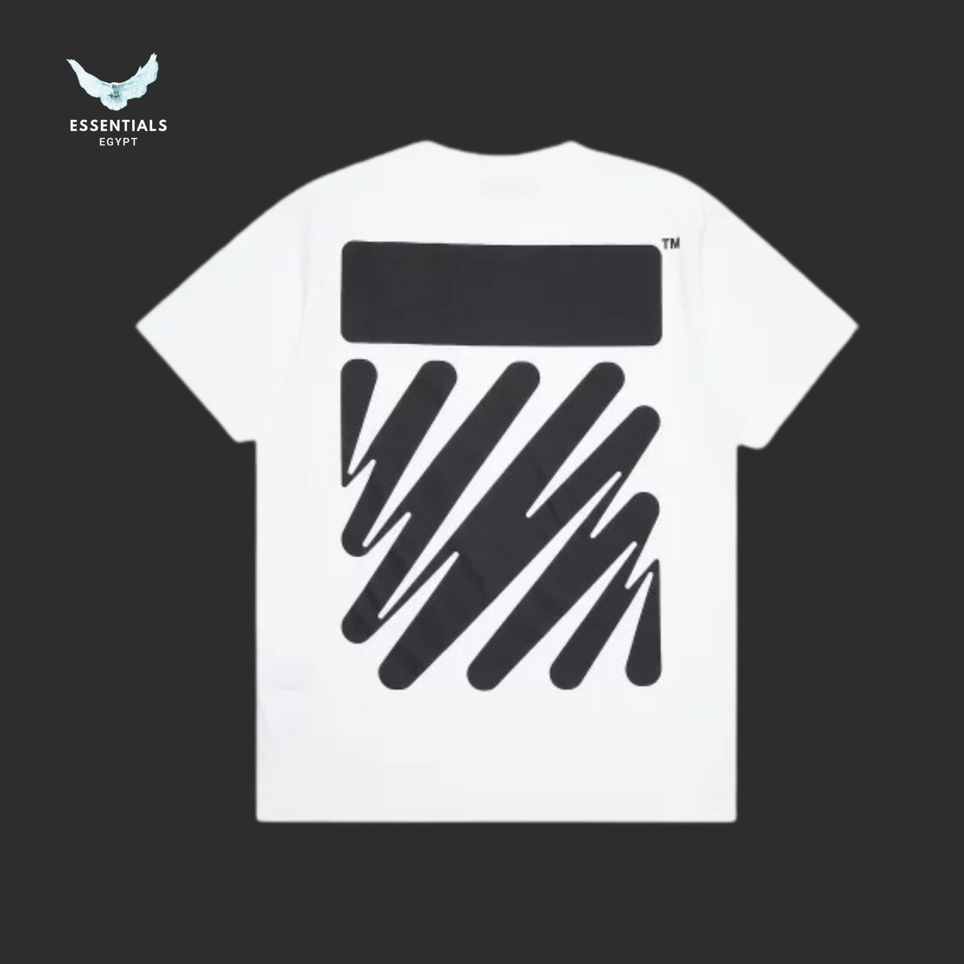 Off - White Wave Diag Slim T-Shirt – White/Black - ESSENTIALS EGYPT