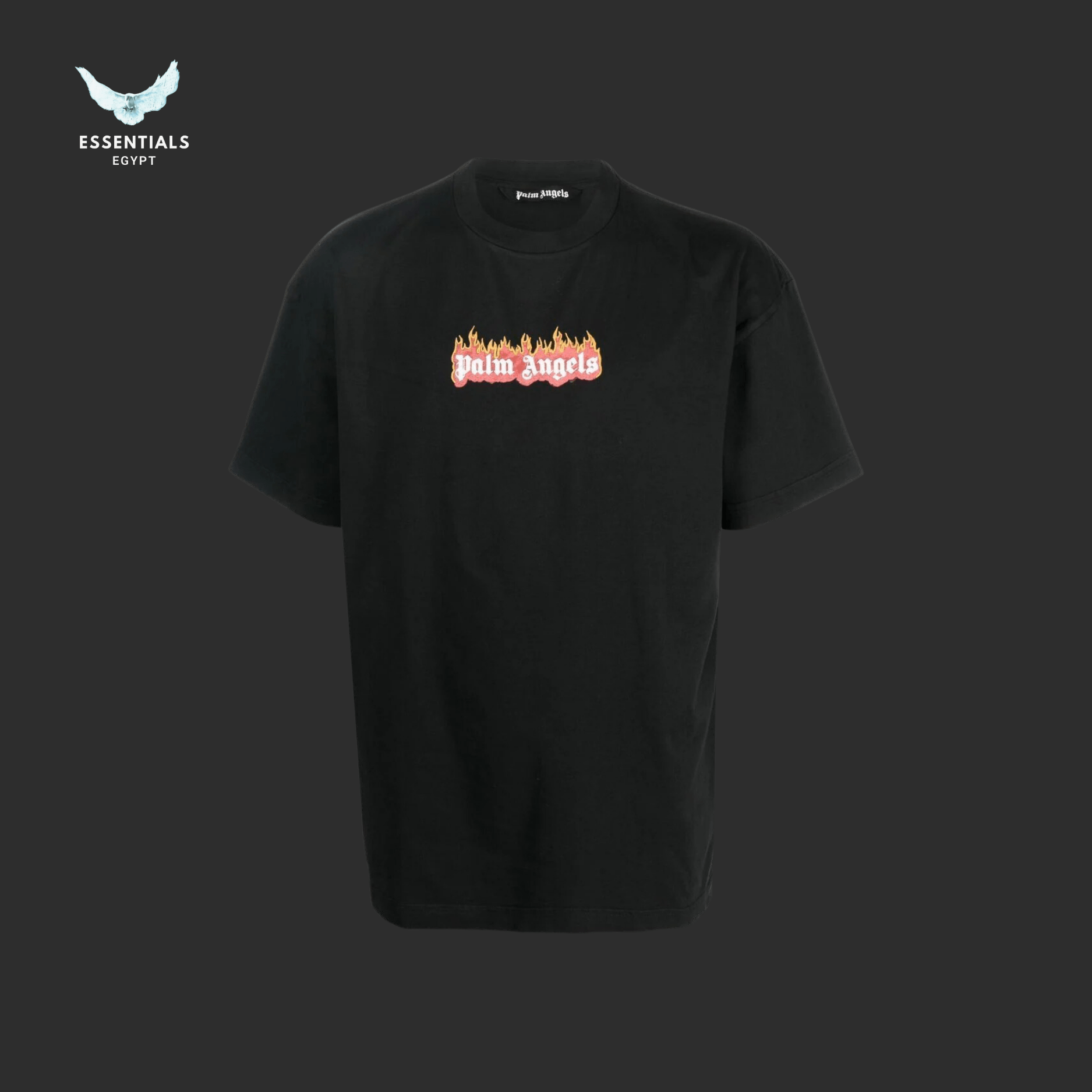 Palm Angels T-Shirt – Burning Logo Cotton - ESSENTIALS EGYPT
