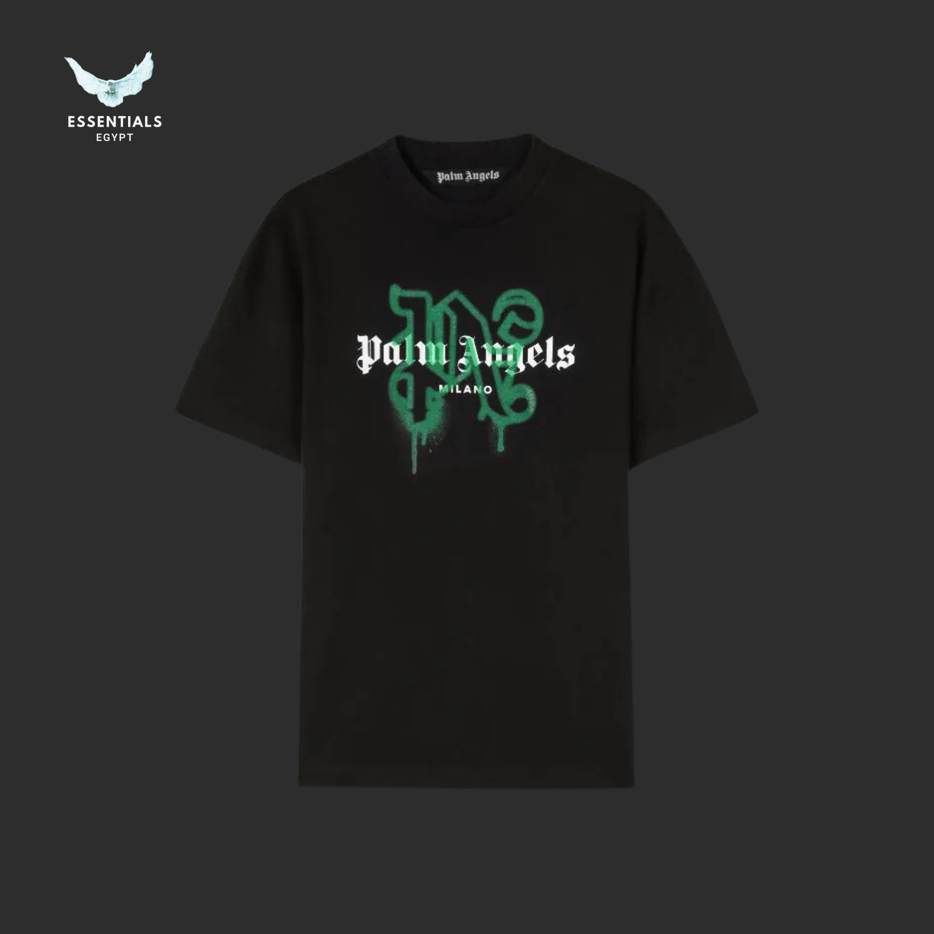 Palm Angels T-Shirt – Spray City LA (Black/Green) - ESSENTIALS EGYPT