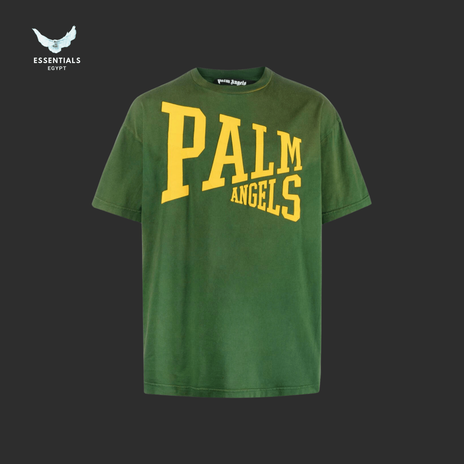Palm Angels T-Shirt – Logo Print (Green/Yellow) - ESSENTIALS EGYPT