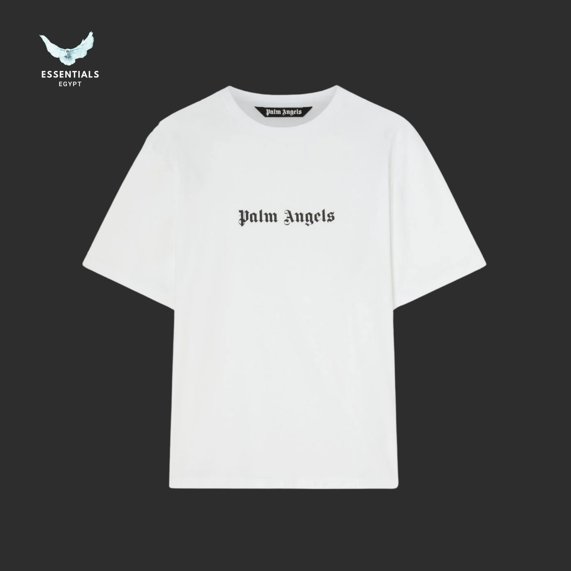 Palm Angels T-Shirt – Logo Print (White) - ESSENTIALS EGYPT