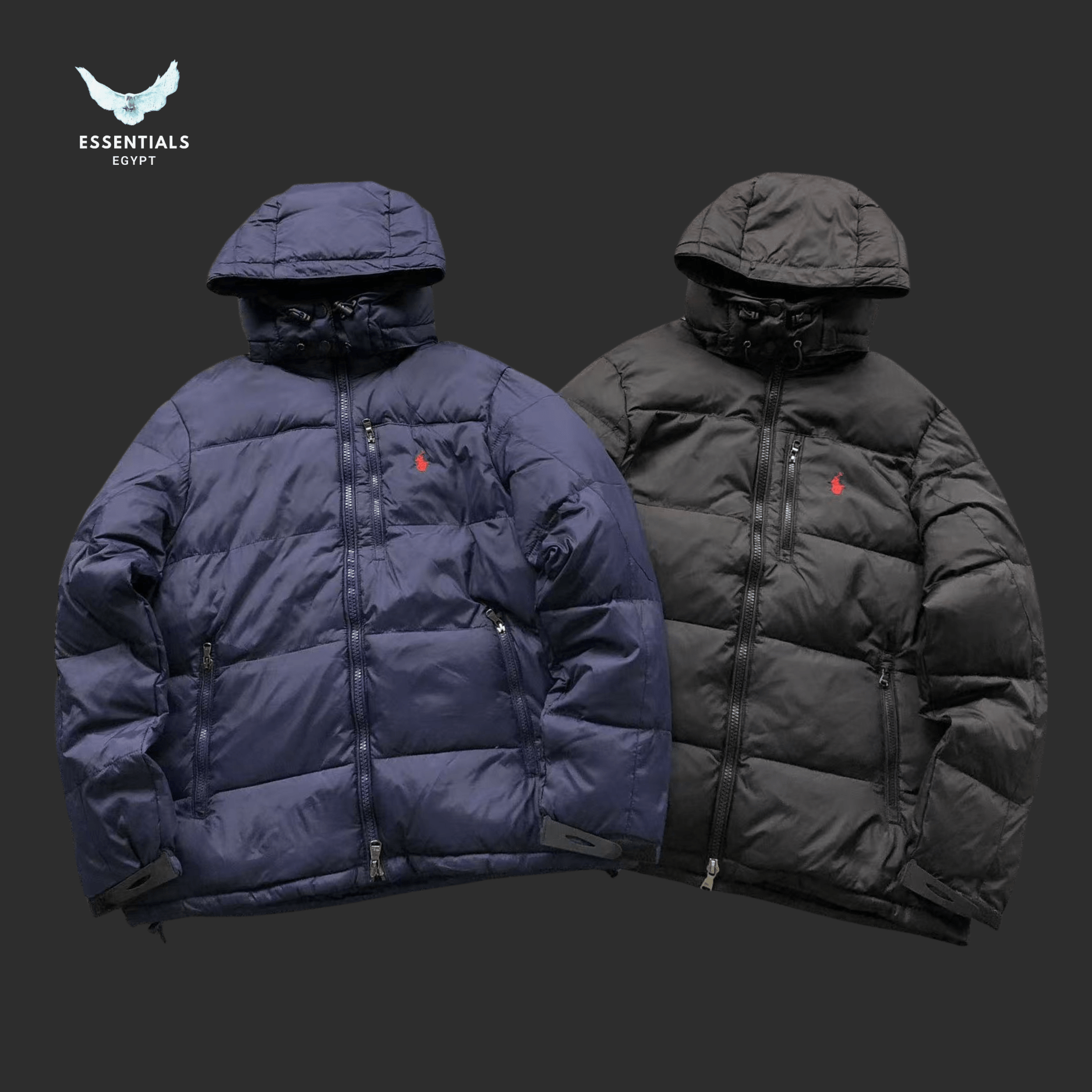 Ralph Lauren Down Jacket – Navy & Black Puffer - ESSENTIALS EGYPT