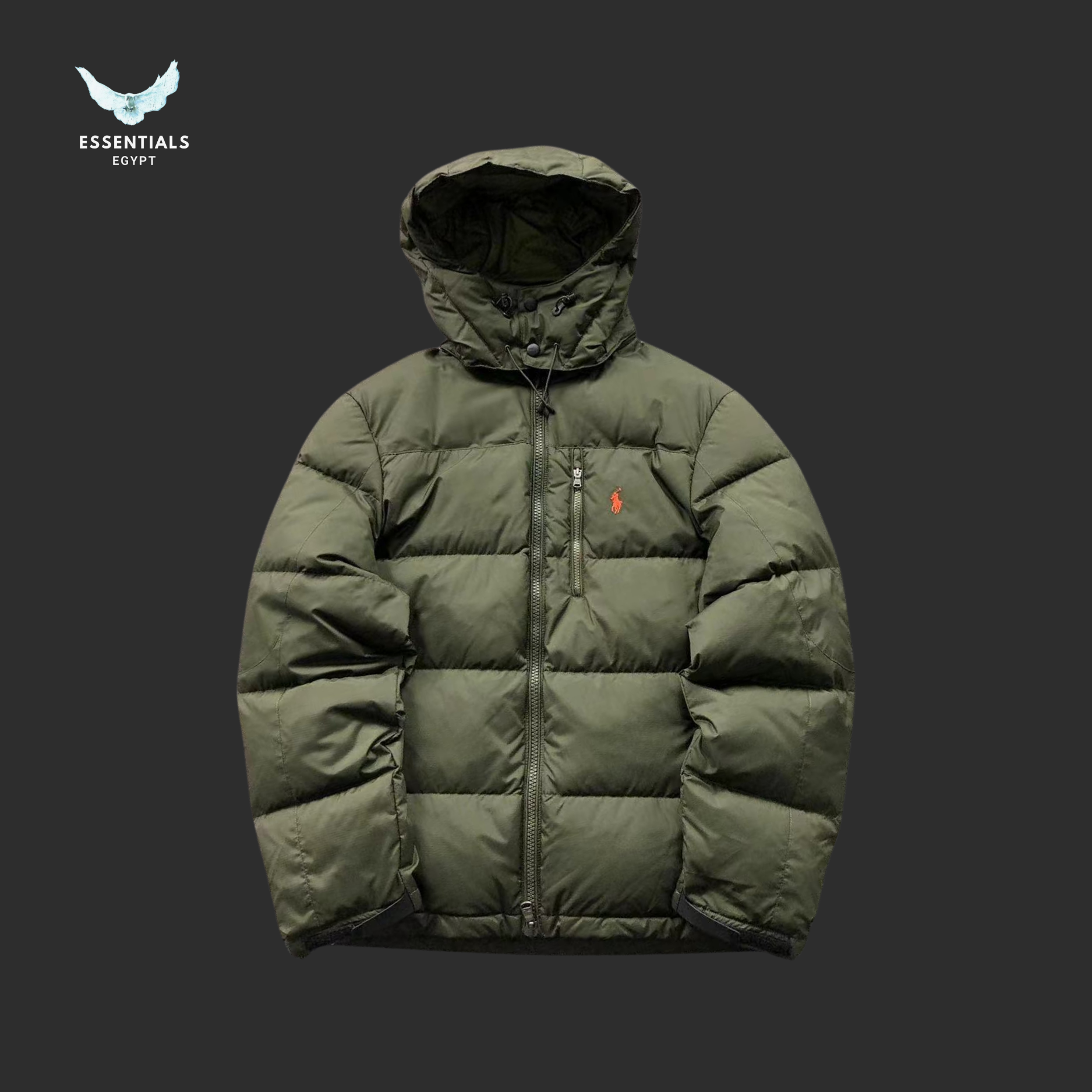 Ralph Lauren Down Jacket – Olive & Grey Puffer