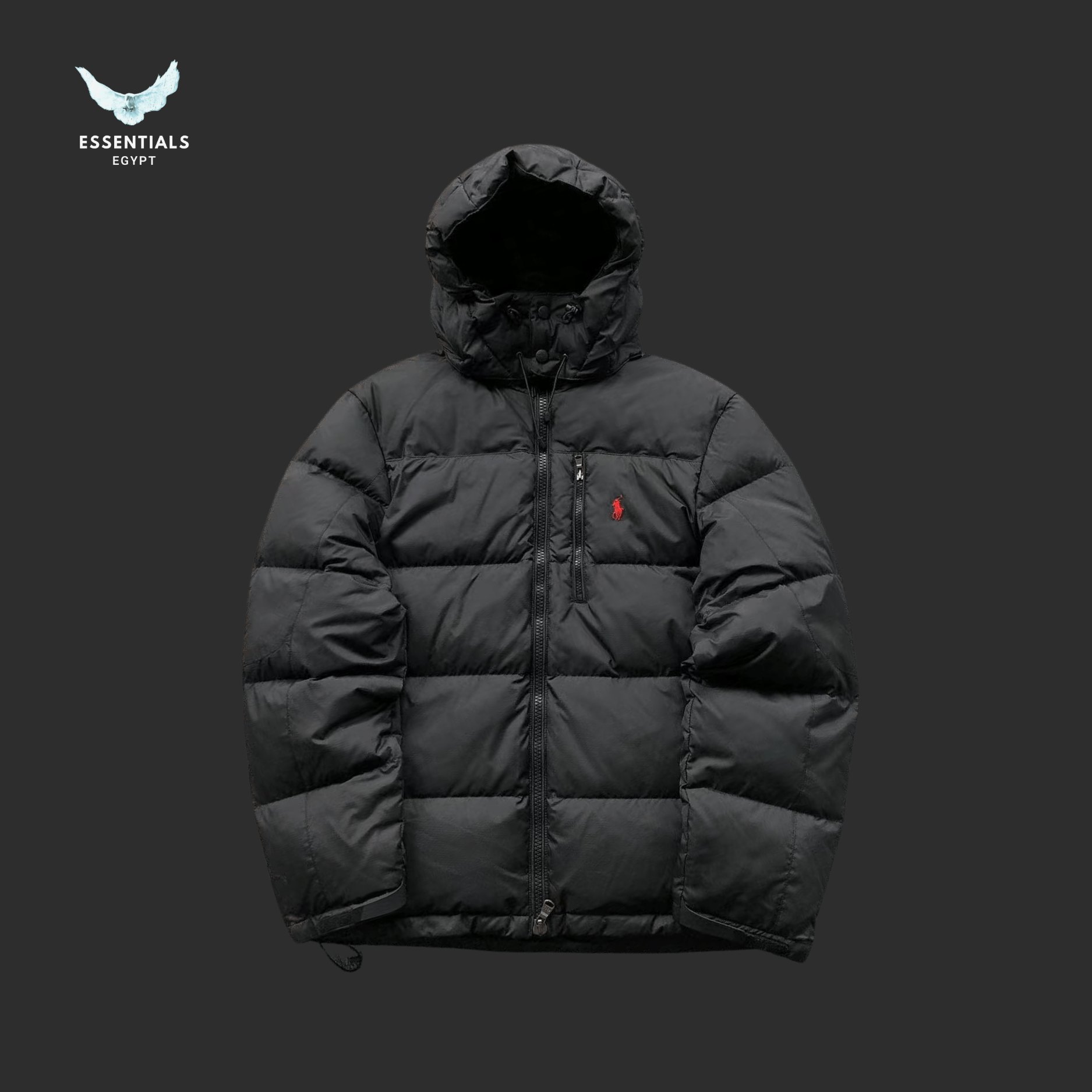 Ralph Lauren Down Jacket – Olive & Grey Puffer - ESSENTIALS EGYPT