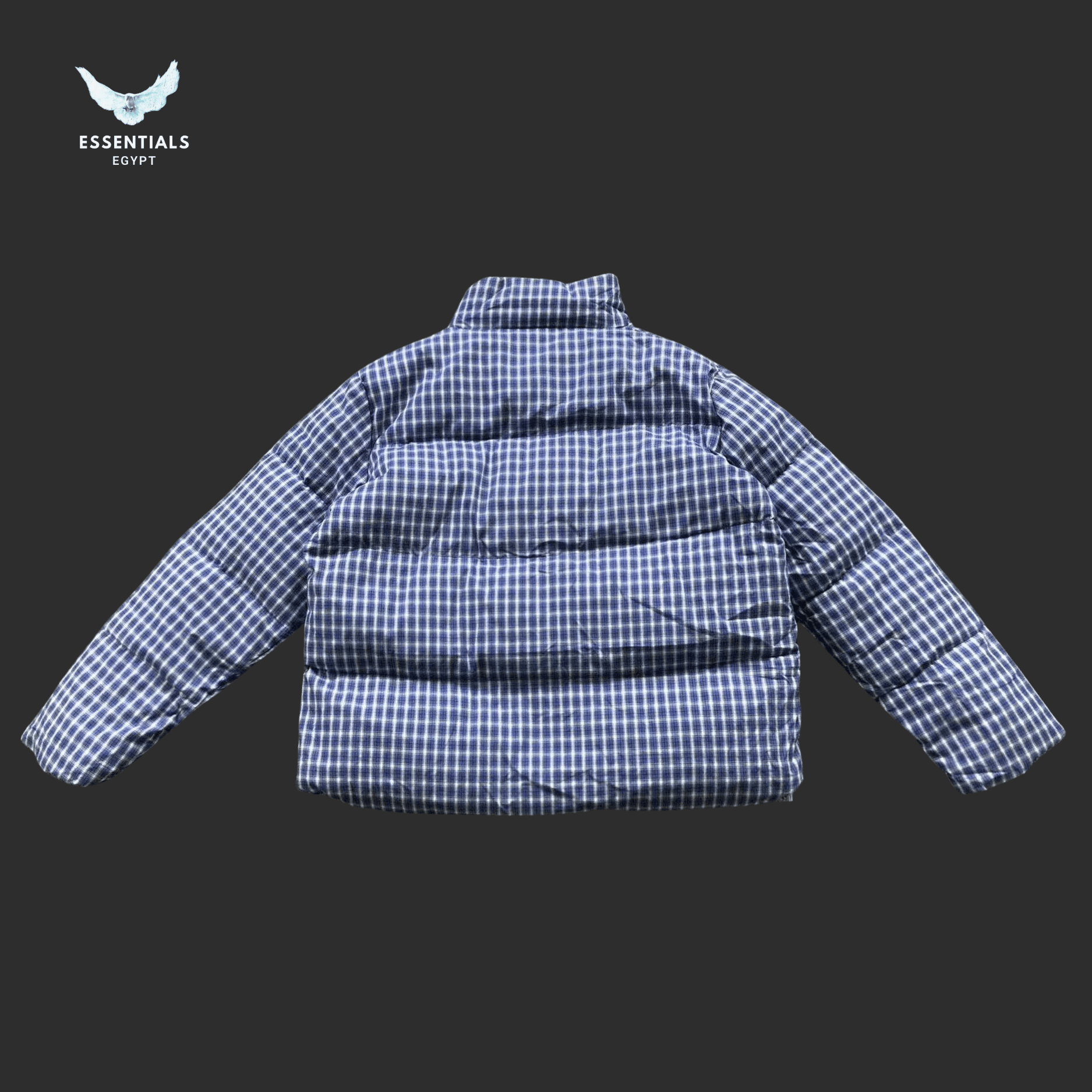Ralph Lauren Down Jacket – Blue Checkered Puffer - ESSENTIALS EGYPT