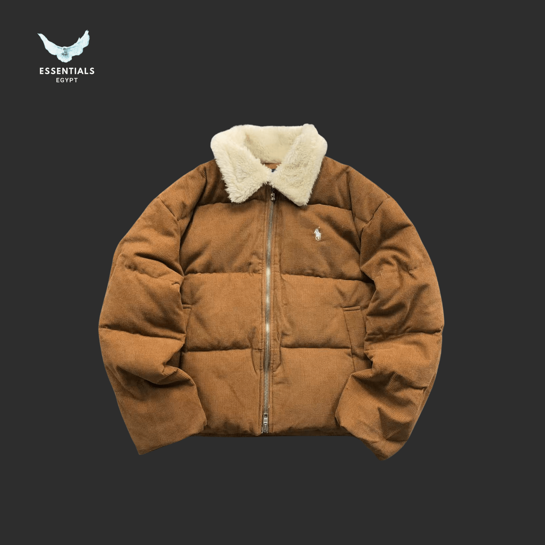 Ralph Lauren Down Jacket – Shearling Collar Brown - ESSENTIALS EGYPT