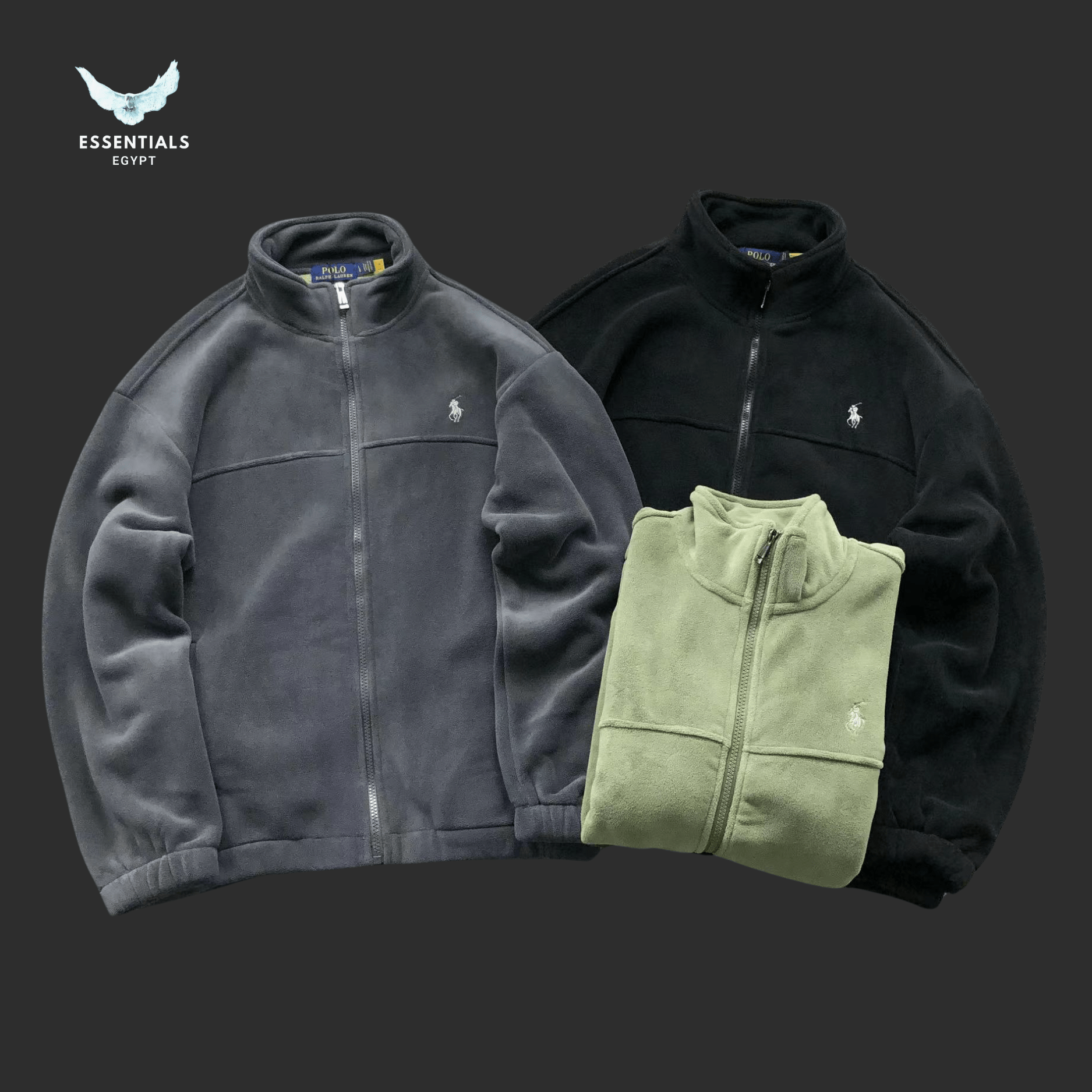 Ralph Lauren Fleece Jacket – Zip Stand Collar - ESSENTIALS EGYPT